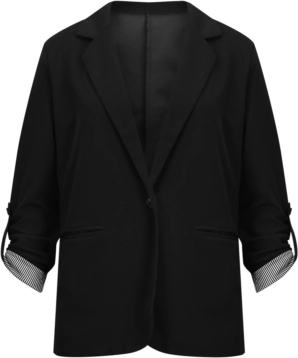 2022 Trendy Blazer Tops for Womens One Button Casual Business Blazer Jackets Women's Lapel Solid Blazers with Pockets