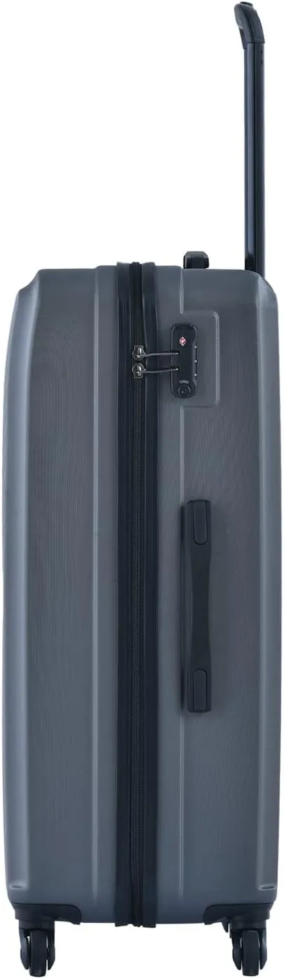3 Piece Luggage Set Hard Shell with Spinner Wheels (suitcase.3.grey)