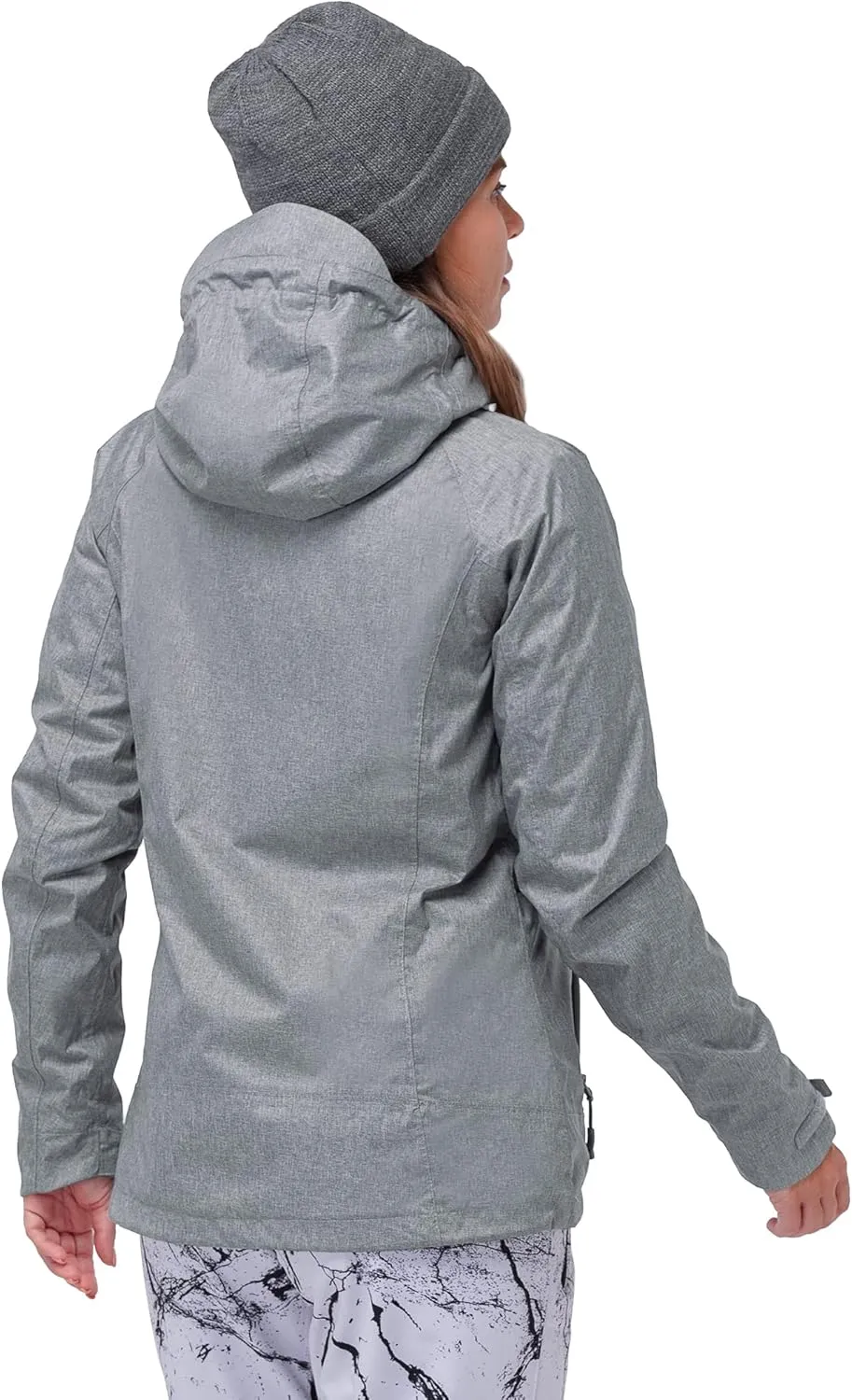 33,000ft Women's 3 in 1 Hooded Waterproof Coat Winter Ski Hiking Rain Jacket Softshell Fleece Lined Raincoat Windbreaker