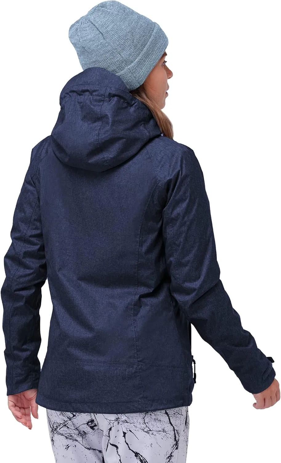33,000ft Women's 3 in 1 Hooded Waterproof Coat Winter Ski Hiking Rain Jacket Softshell Fleece Lined Raincoat Windbreaker
