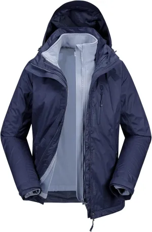 33,000ft Women's 3 in 1 Hooded Waterproof Coat Winter Ski Hiking Rain Jacket Softshell Fleece Lined Raincoat Windbreaker