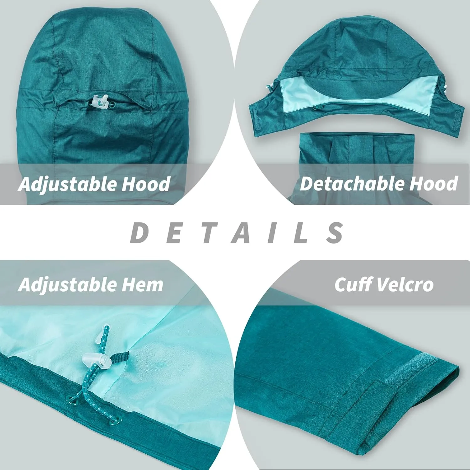 33,000ft Women's 3 in 1 Hooded Waterproof Coat Winter Ski Hiking Rain Jacket Softshell Fleece Lined Raincoat Windbreaker