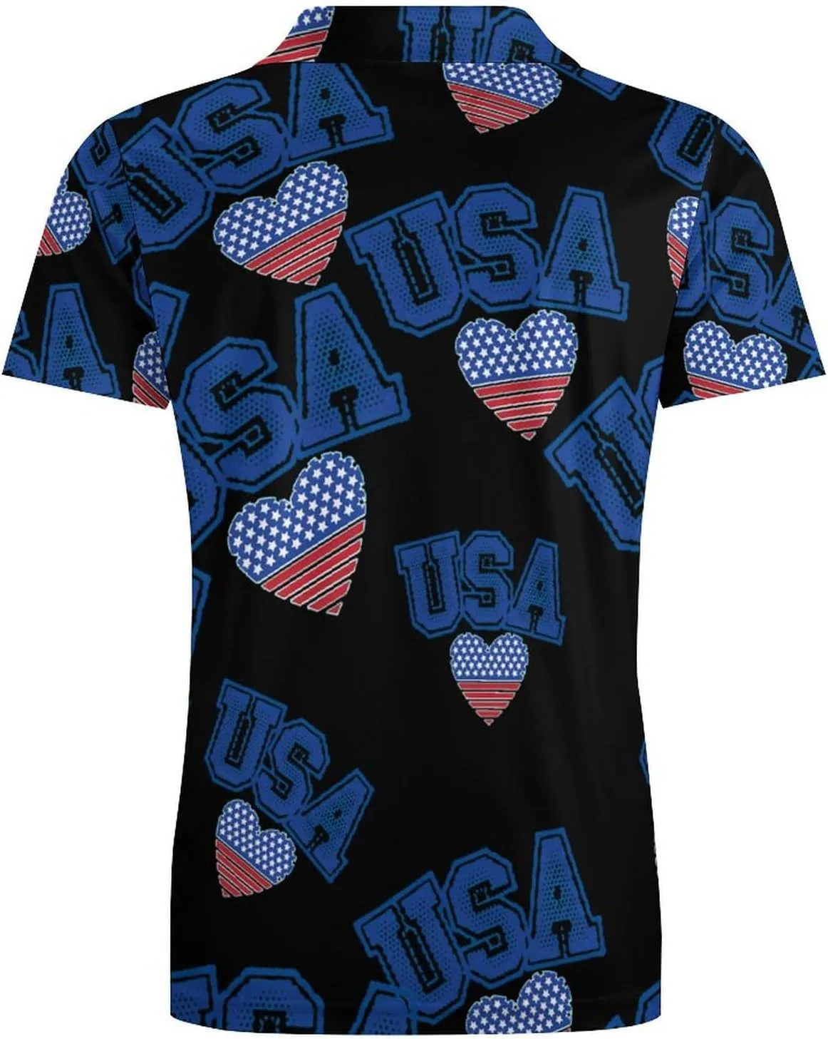 4th of July U.S. Men's Polo-Shirt Regular-Fit Short Sleeve Sports Quick Dry Golf Tennis T-Shirt