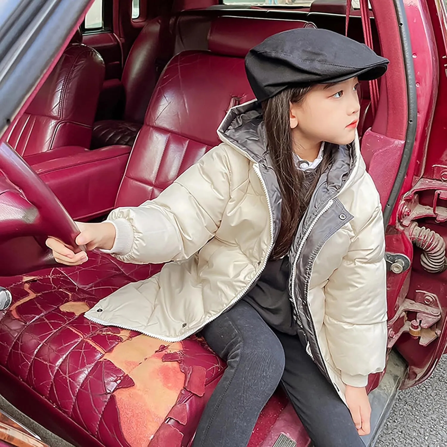 Ac Coats Children's Down Padded Jacket Long Cotton Padded Jacket Baby Baby Toddler Girls Fall Winter Trench Coat