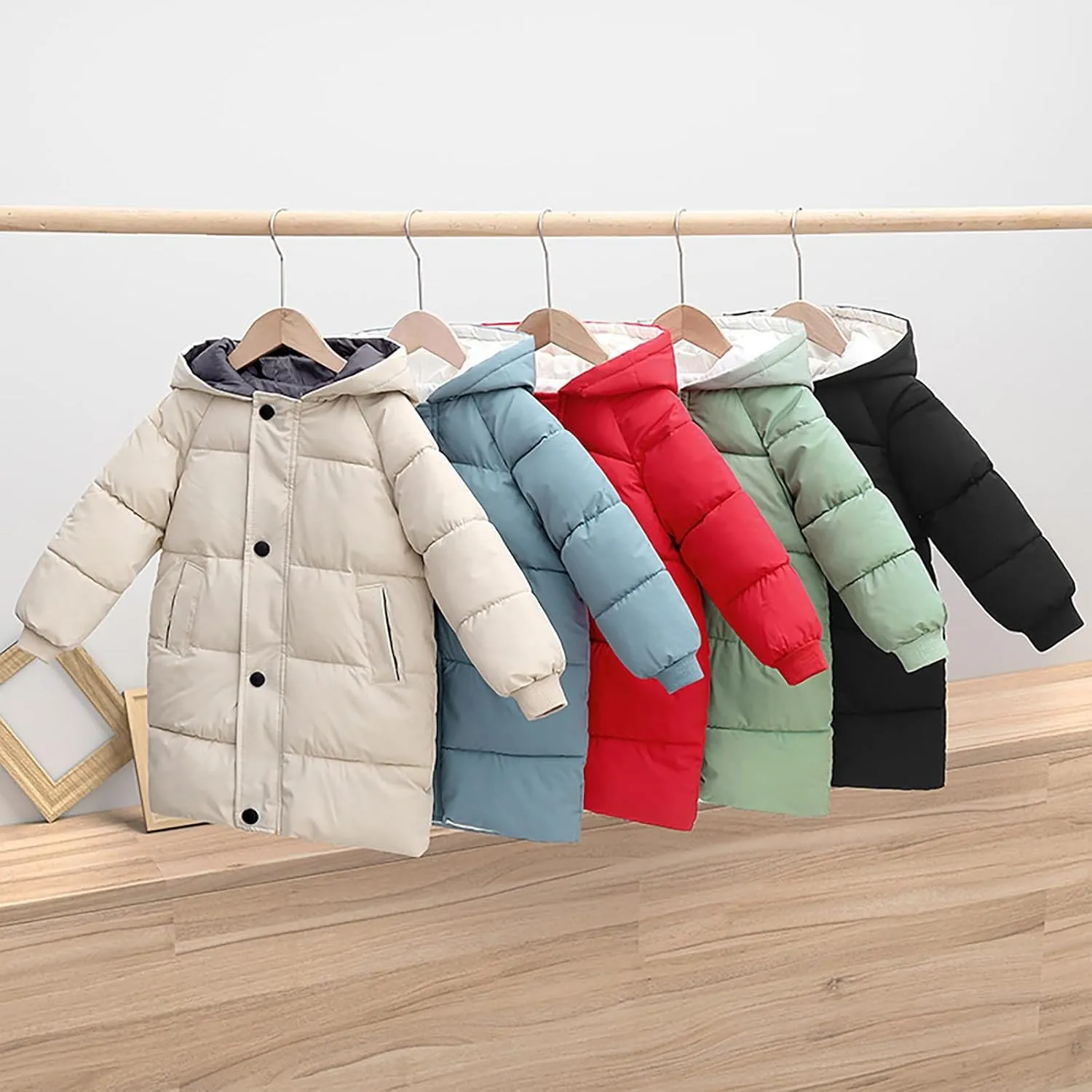 Ac Coats Children's Down Padded Jacket Long Cotton Padded Jacket Baby Baby Toddler Girls Fall Winter Trench Coat