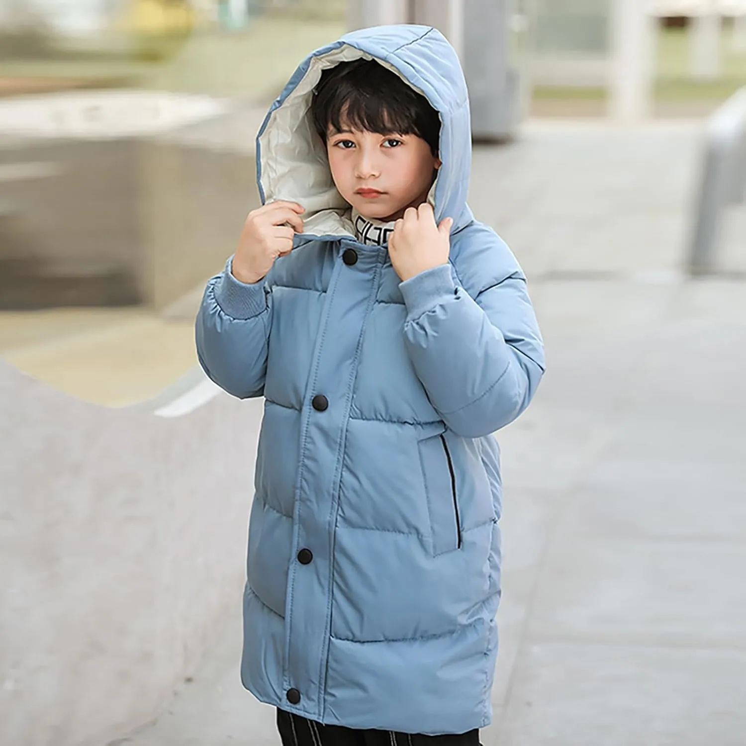 Ac Coats Children's Down Padded Jacket Long Cotton Padded Jacket Baby Baby Toddler Girls Fall Winter Trench Coat