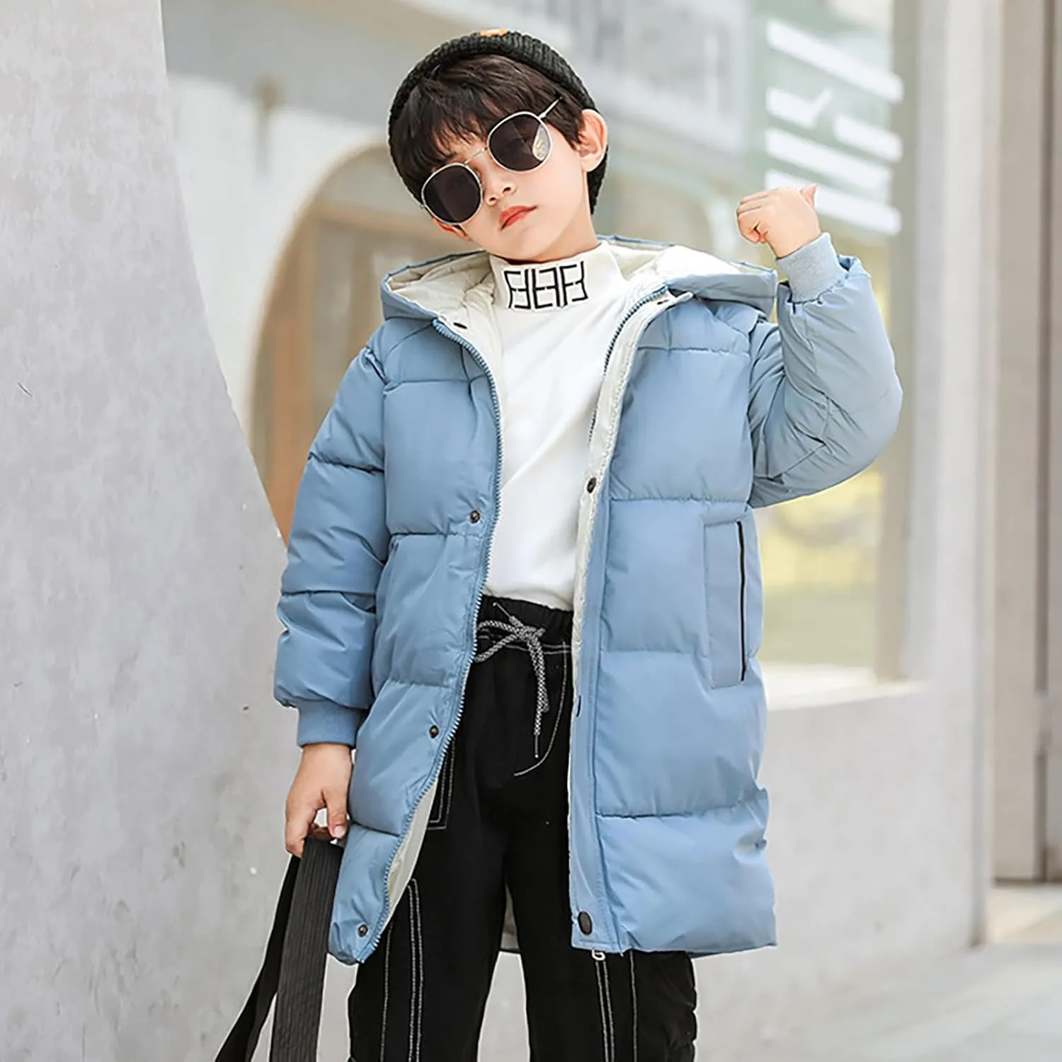 Ac Coats Children's Down Padded Jacket Long Cotton Padded Jacket Baby Baby Toddler Girls Fall Winter Trench Coat