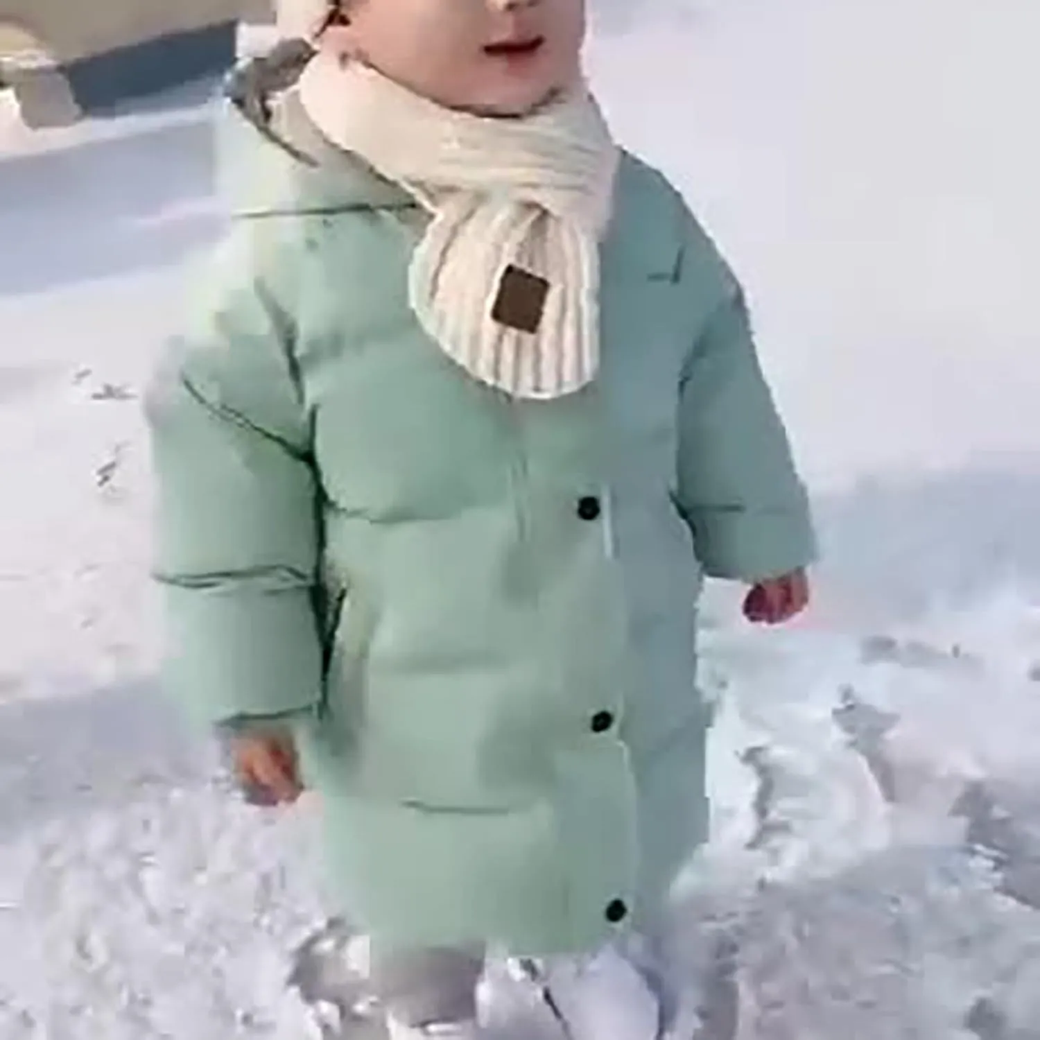 Ac Coats Children's Down Padded Jacket Long Cotton Padded Jacket Baby Baby Toddler Girls Fall Winter Trench Coat