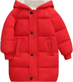 Ac Coats Children's Down Padded Jacket Long Cotton Padded Jacket Baby Baby Toddler Girls Fall Winter Trench Coat