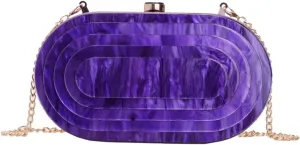 Acrylic Evening Clutch Women 2025 Shell Shape Glitter Marble Purse Handbag Shoulder Crossbody Bag Wedding Party
