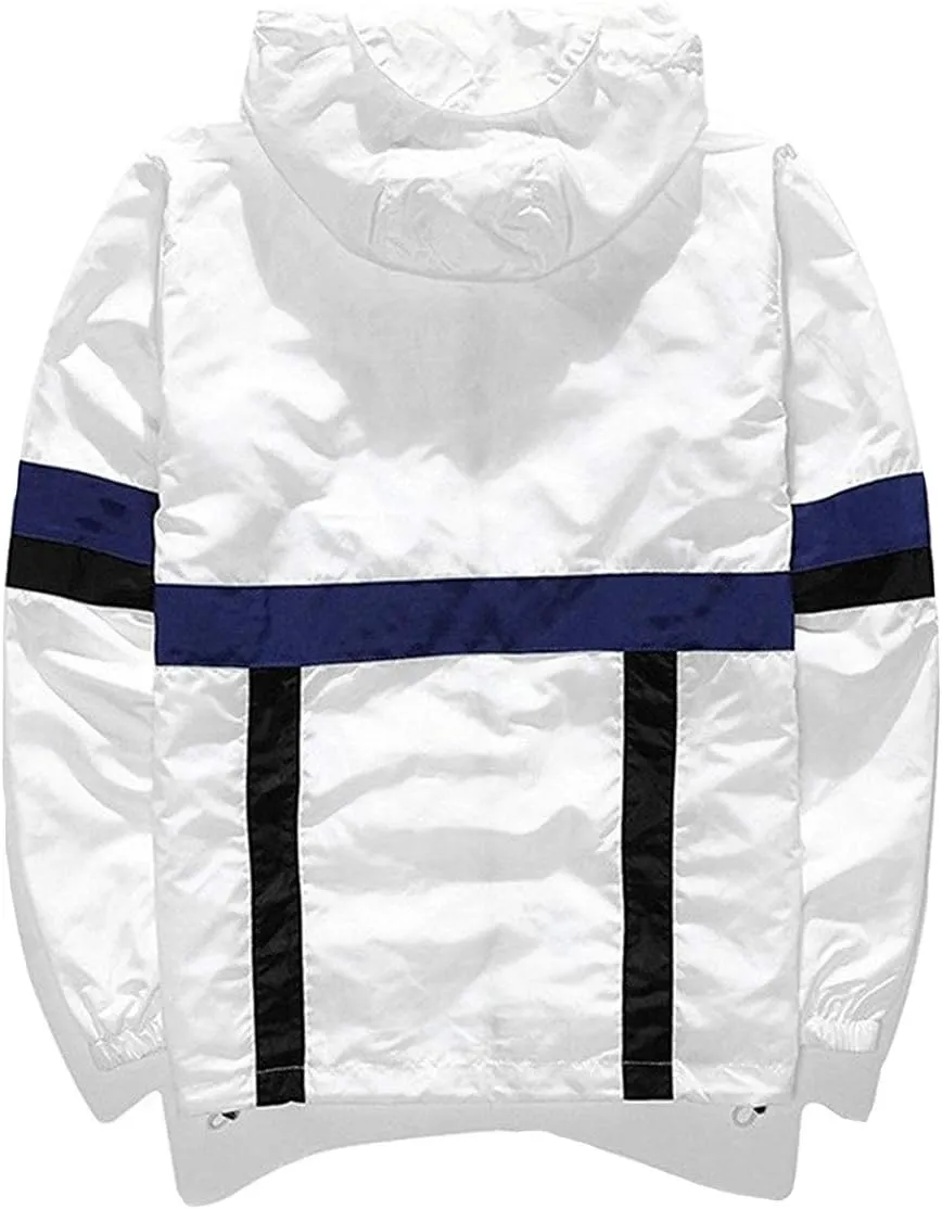 AITFINEISM Men's Lightweight Windbreaker Jacket Casual Zip Up Jackets With Hooded