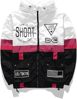 AITFINEISM Men's Lightweight Windbreaker Jacket Casual Zip Up Jackets With Hooded