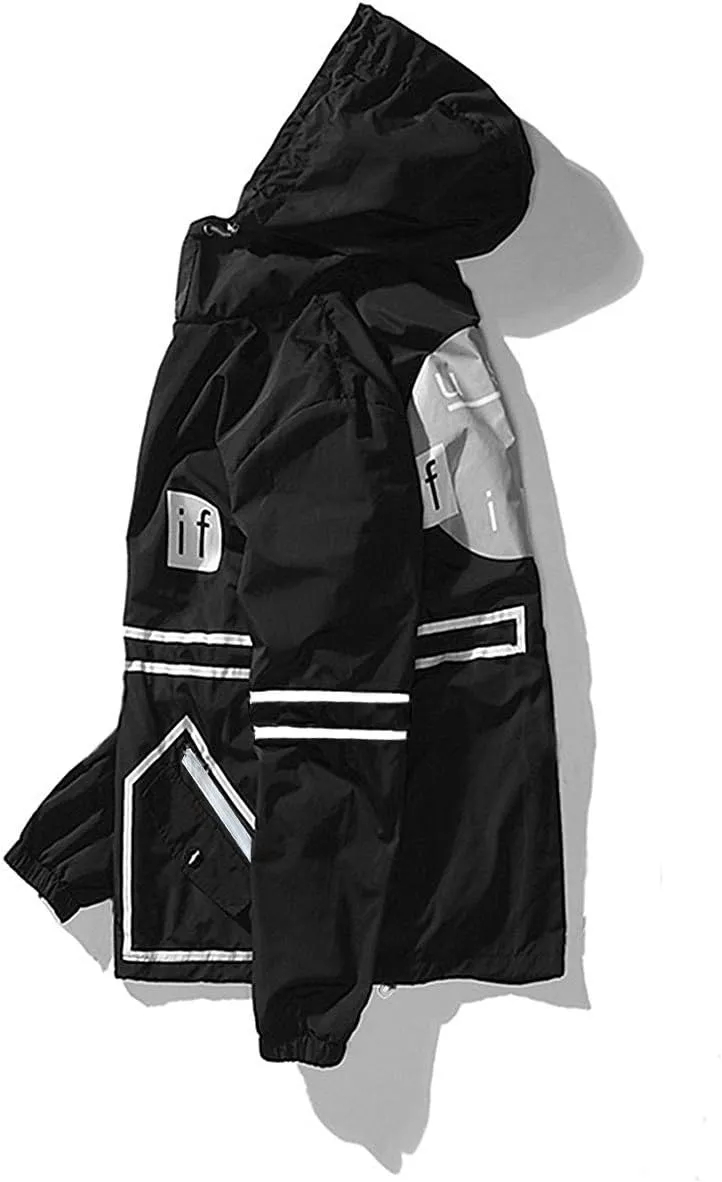 AITFINEISM Men's Lightweight Windbreaker Jacket Casual Zip Up Jackets With Hooded