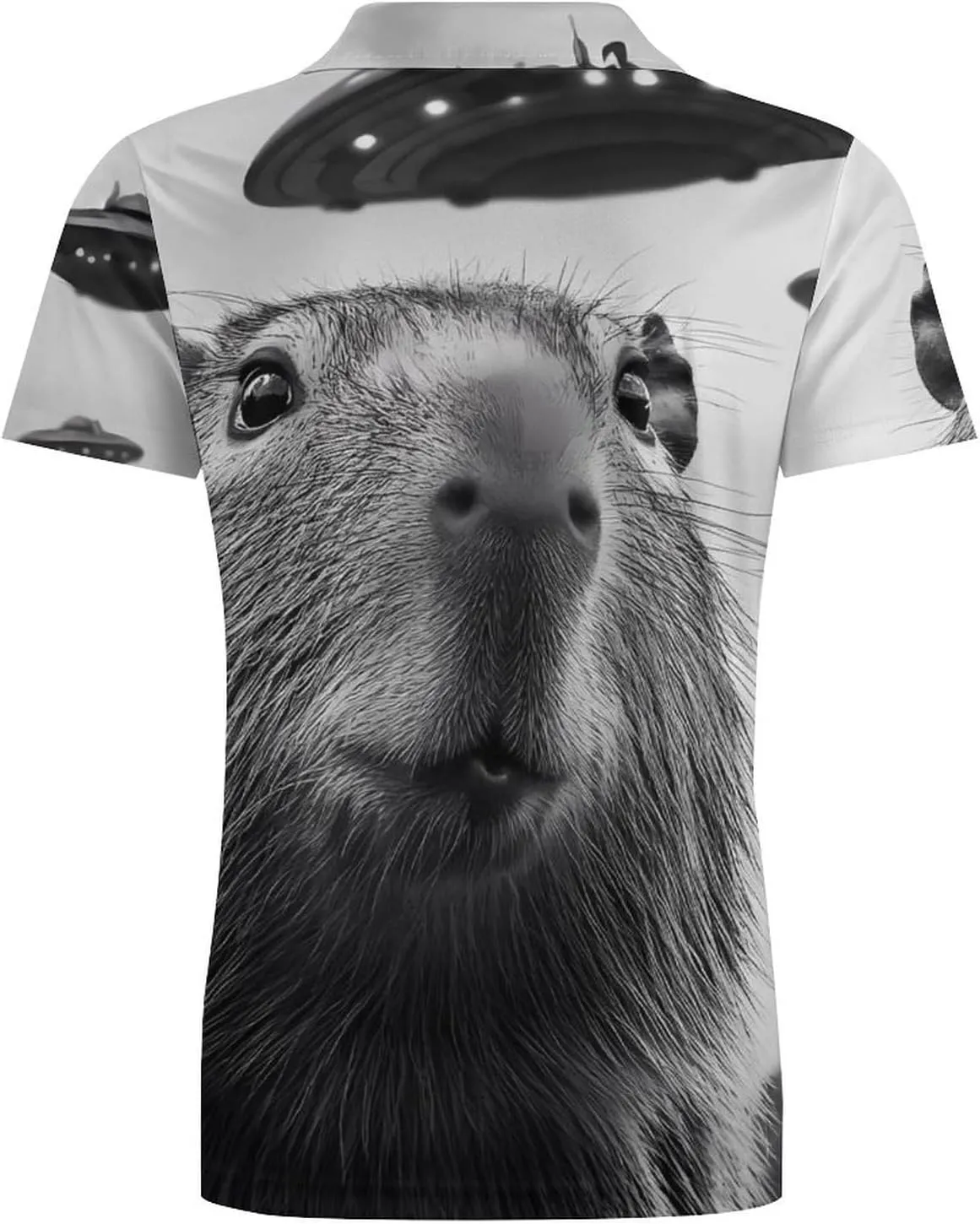 Aliens Capybara Men's Polo-Shirt Regular-Fit Short Sleeve Sports Quick Dry Golf Tennis T-Shirt