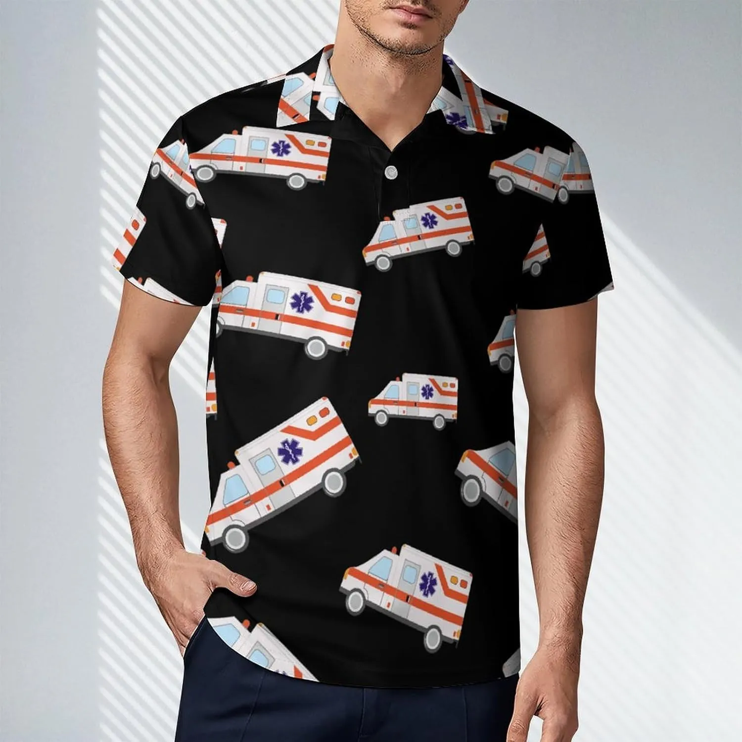 Ambulance Emergency Medical Technician Men's Polo-Shirt Regular-Fit Short Sleeve Sports Quick Dry Golf Tennis T-Shirt