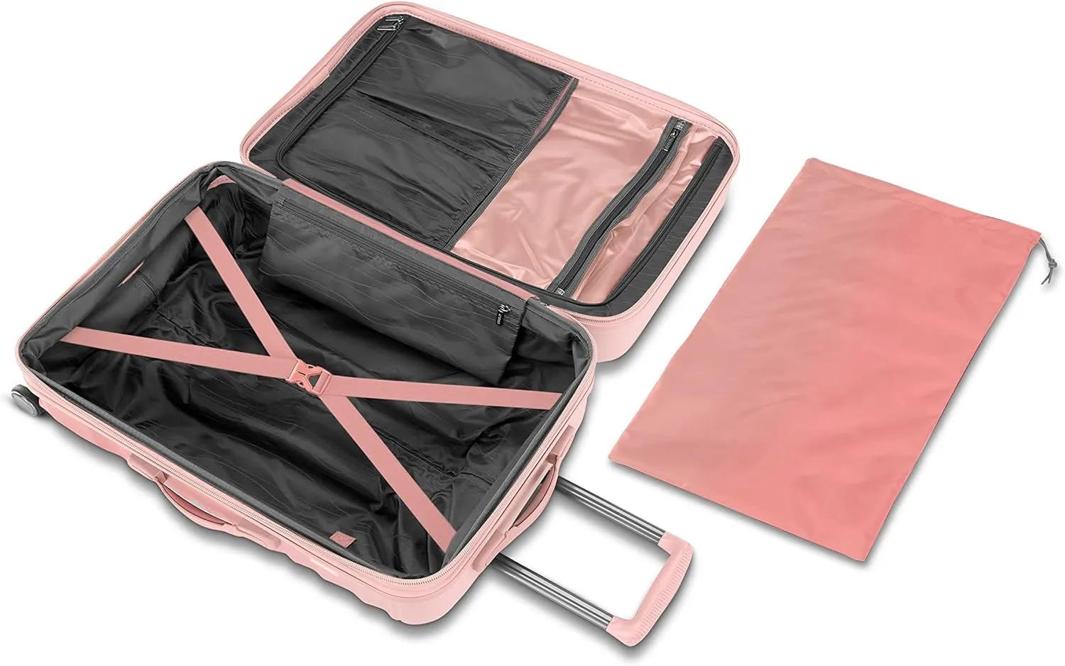 American Tourister Cascade Hardside Expandable Luggage with Spinner Wheels, Pink Blush, 28-Inch