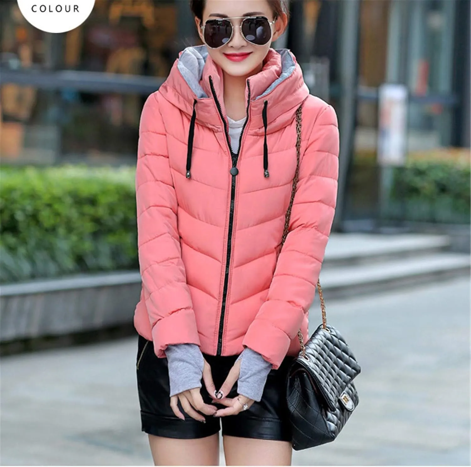Andongnywell Womem's Stand Collar Packable Short Down Jackets Winter Downs Padded Overcoats Outwears