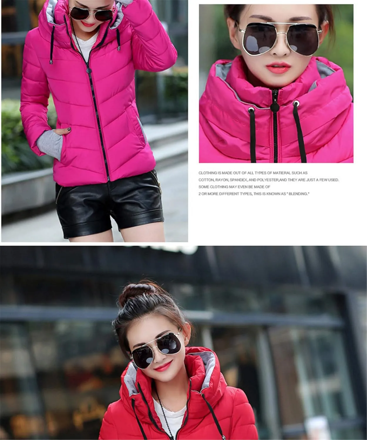 Andongnywell Womem's Stand Collar Packable Short Down Jackets Winter Downs Padded Overcoats Outwears