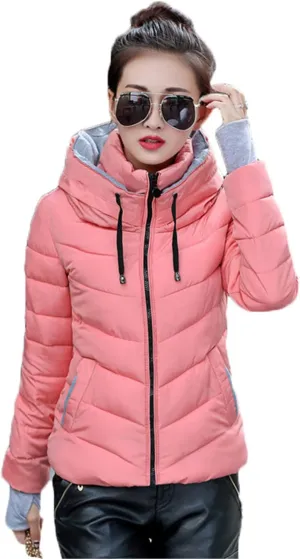 Andongnywell Womem's Stand Collar Packable Short Down Jackets Winter Downs Padded Overcoats Outwears
