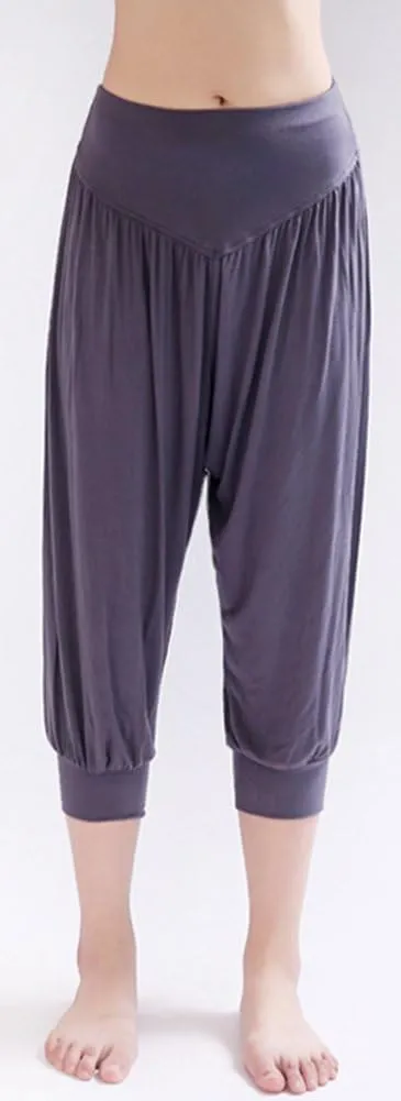 AvaCostume Modal Cotton Soft Yoga Sports Dance Harem Capri Pants