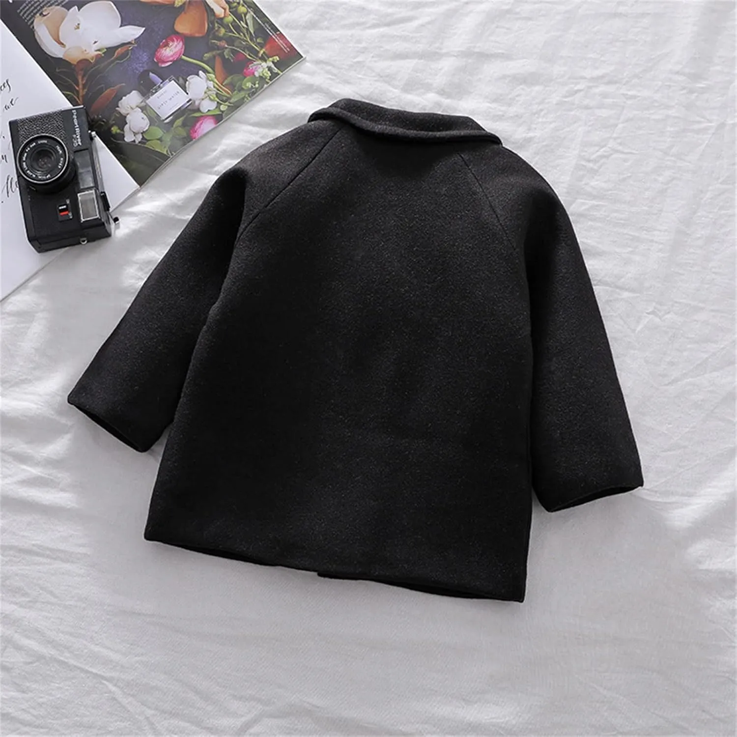 Baby Girls Boys Button Formal Coat Toddler Kids Jacket Button Trench Pocket Fall Winter Outwear Christmas Outfit