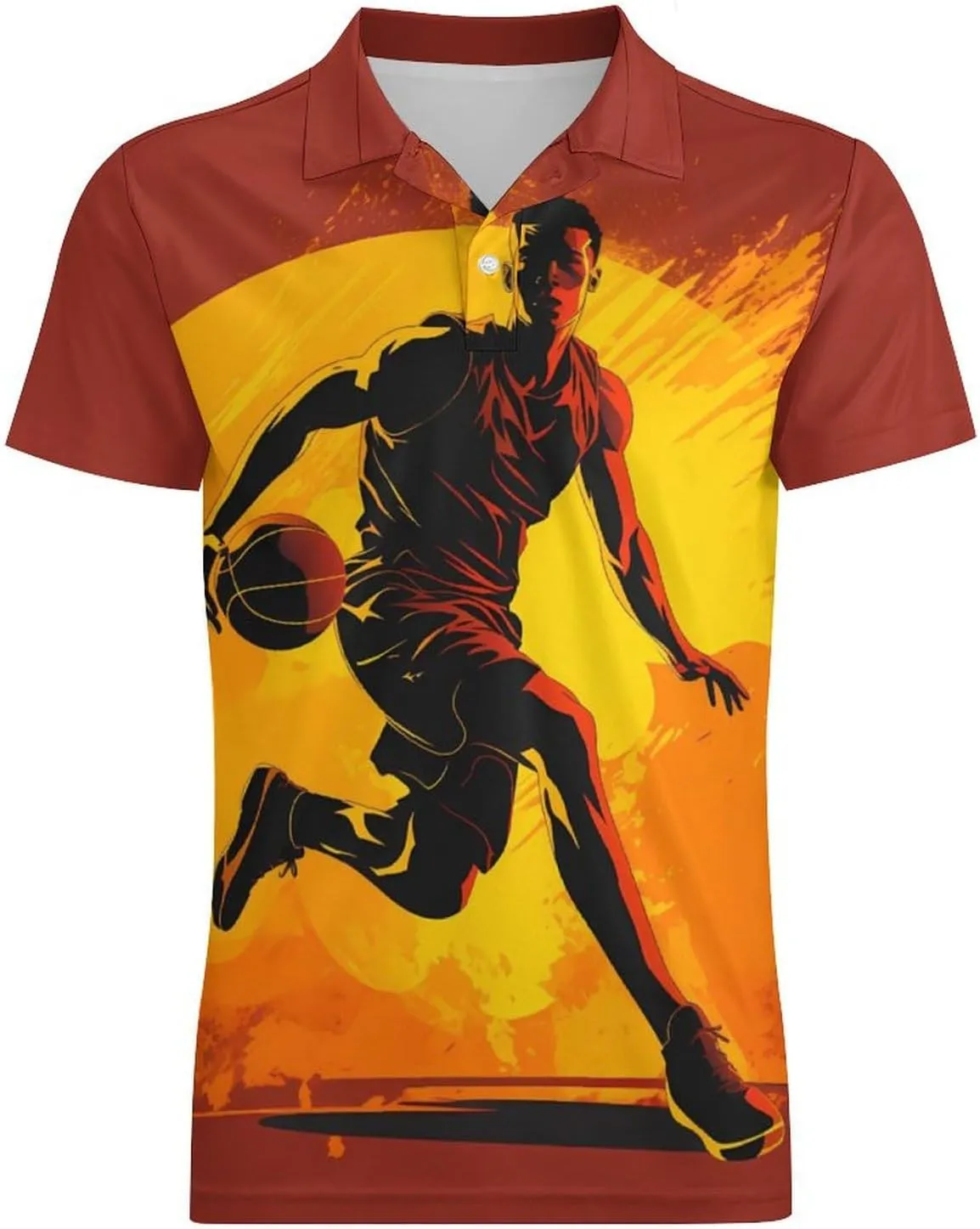 Basketball Player Men's Polo Shirt Short Sleeve Casual Athletic Quick Dry Golf T-Shirts