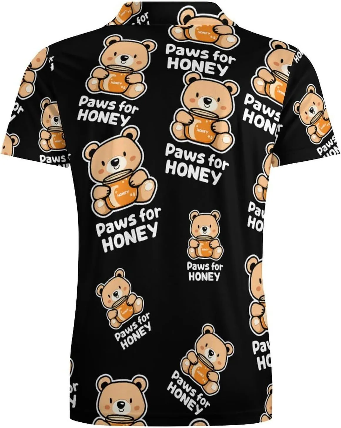 Bear Paws for Honey Men's Polo-Shirt Regular-Fit Short Sleeve Sports Quick Dry Golf Tennis T-Shirt