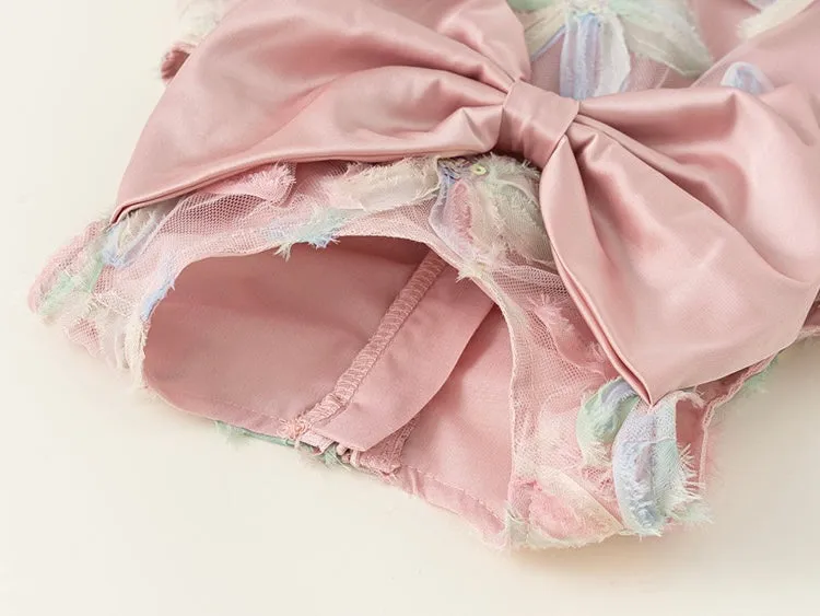 Big Bowknot Flower Tulle Dress