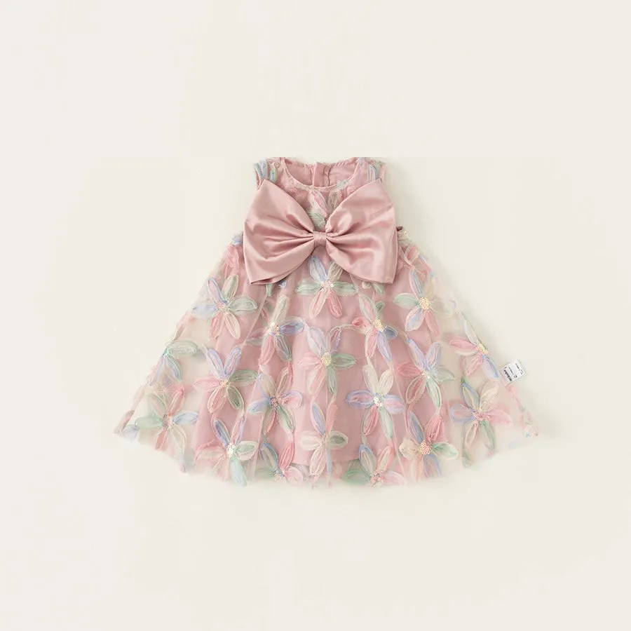 Big Bowknot Flower Tulle Dress