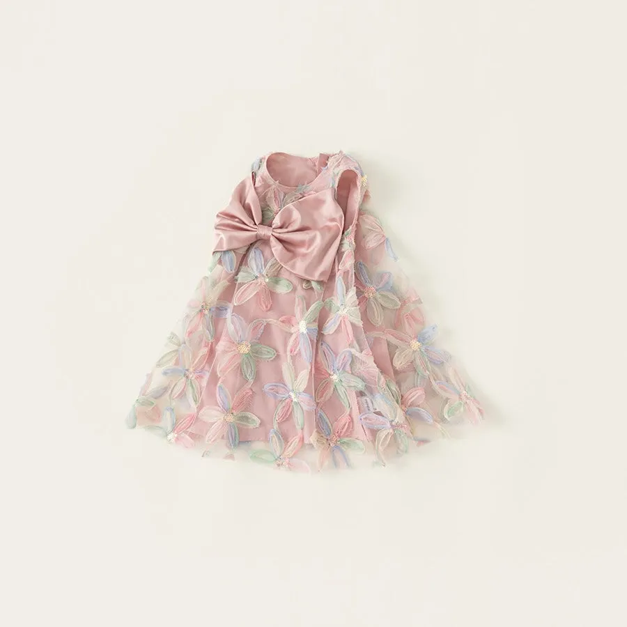 Big Bowknot Flower Tulle Dress