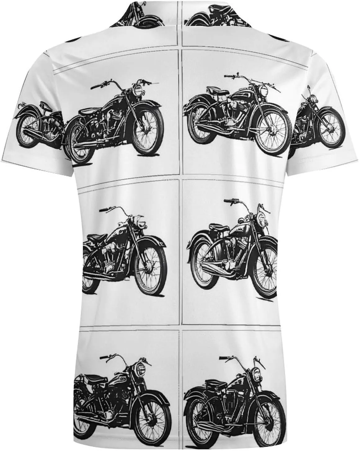 Black And White Motorcycle Men's Polo-Shirt Regular-Fit Short Sleeve Sports Quick Dry Golf Tennis T-Shirt