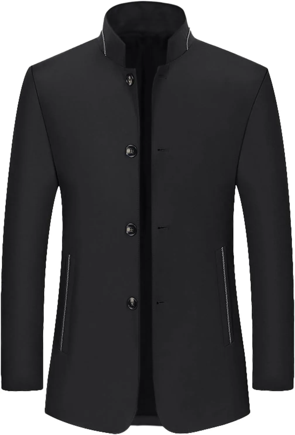 Blazer for Men Casual Business Stand Collar Button Down Formal Suit Jacket Lightweight Slim Fit Daily Sports Coat