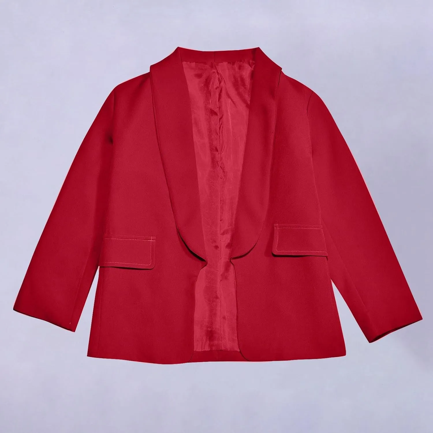 Blazer Jacket For Teen Girls Y2K Solid Lapel Formal Suit Coat Long Sleeve Casual Plus Open Front Dress Tops With Inner Pocket