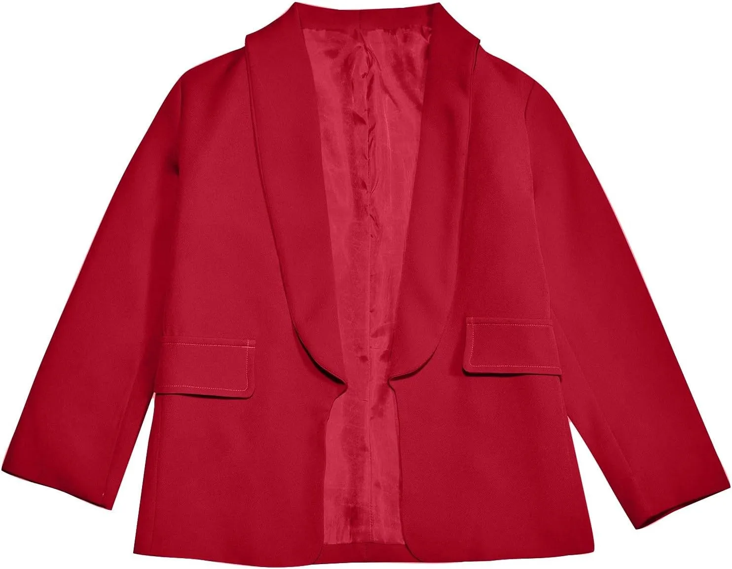 Blazer Jacket For Teen Girls Y2K Solid Lapel Formal Suit Coat Long Sleeve Casual Plus Open Front Dress Tops With Inner Pocket