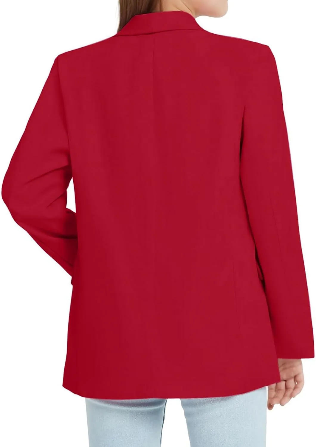 Blazer Jacket For Teen Girls Y2K Solid Lapel Formal Suit Coat Long Sleeve Casual Plus Open Front Dress Tops With Inner Pocket
