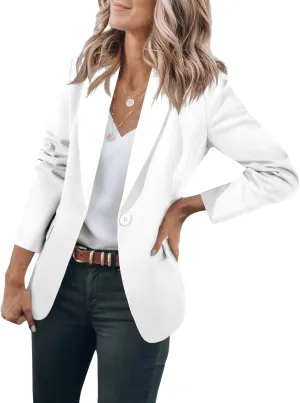 Blazers for Women Business Casual 2025 Trendy Work Suit Jackets Lightweight Elegant Lapel Long Sleeve Office Blazer