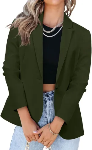 Blazers for Women Business Casual Blazer Long Sleeve Open Front Work Office Blazer Professional Suit Jacket Pockets