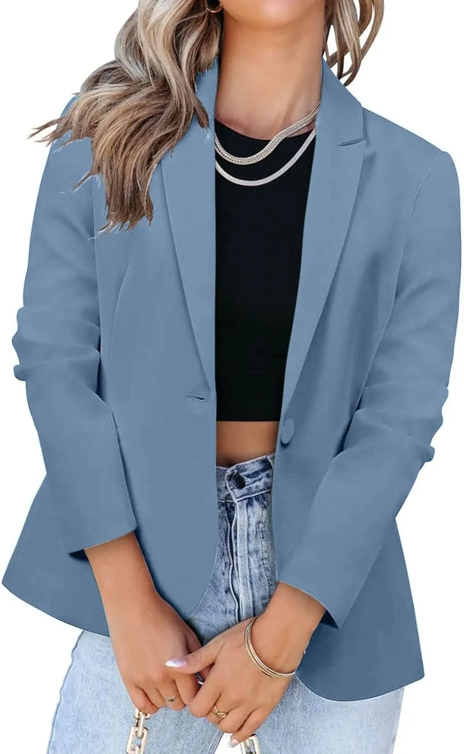 Blazers for Women Business Casual Blazer Long Sleeve Open Front Work Office Blazer Professional Suit Jacket Pockets