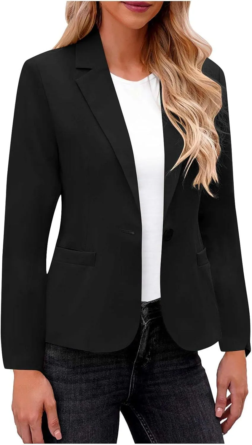 Blazers for Women Business Casual Long Sleeve Open Front Blazer Casual Dressy Blazer Work Office Blazer Jacket