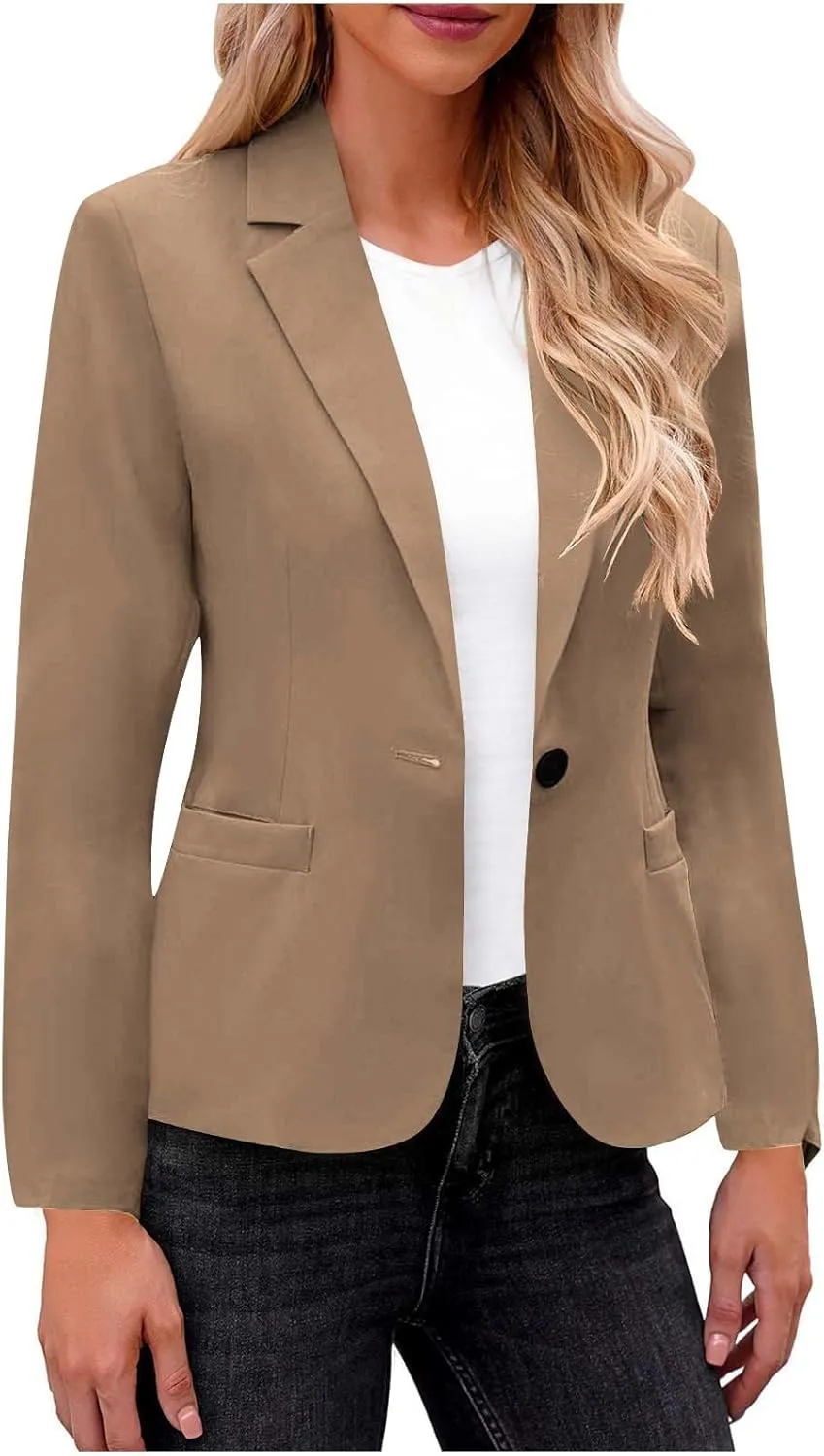 Blazers for Women Business Casual Long Sleeve Open Front Blazer Casual Dressy Blazer Work Office Blazer Jacket