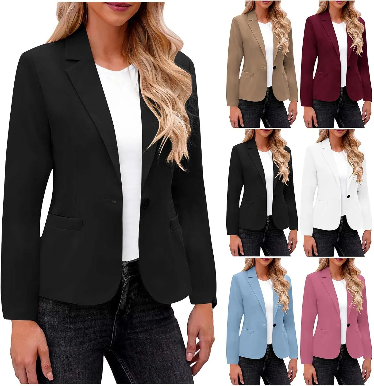 Blazers for Women Business Casual Long Sleeve Open Front Blazer Casual Dressy Blazer Work Office Blazer Jacket