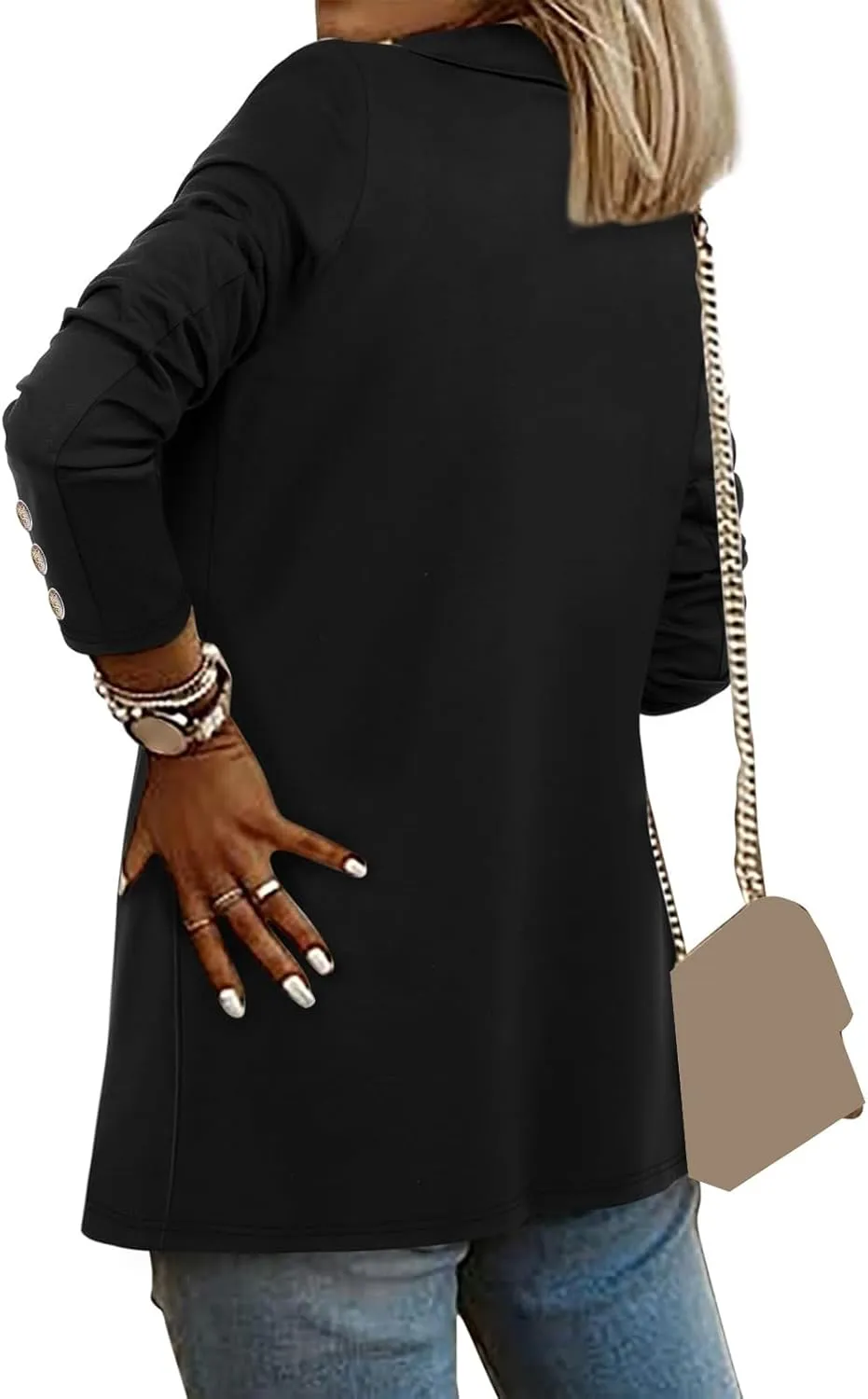 Blazers for Women Long Sleeve Open Front Top Business Casual Suit Jackets Office Work Coat Lapel Button Blazer Jacket