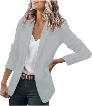 Blazers for Women Open Front Long Sleeve Blazer Jackets Business Casual Outfits Stretchy Lightweight Suit Jackets