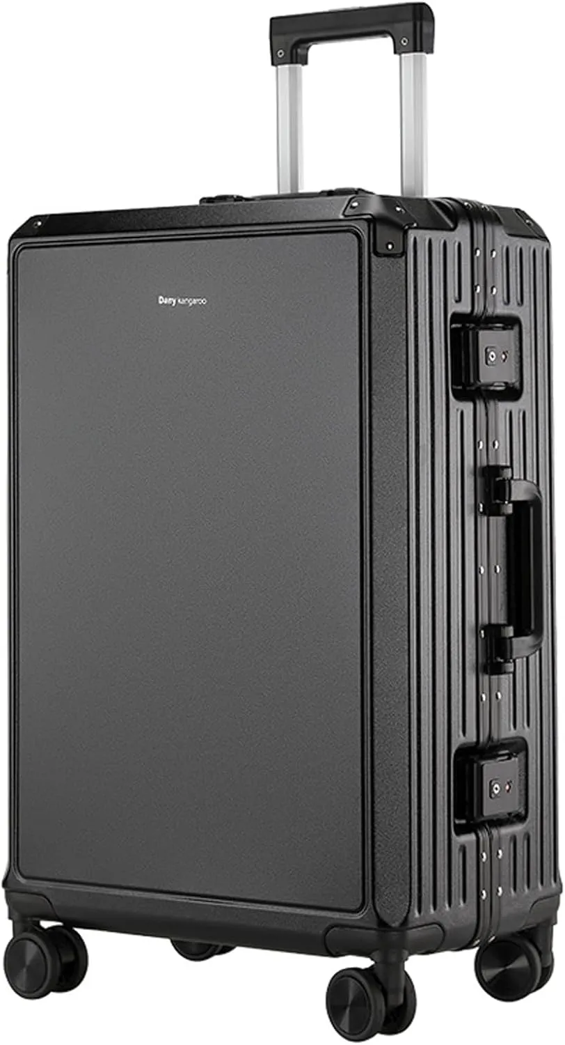Carry on Luggage Ultra Lightweight Hard Shell Suitcase Cabin Size Wear Resistant Aluminum Frame 360  Universal Wheel TSA Password Lock,Black,26in