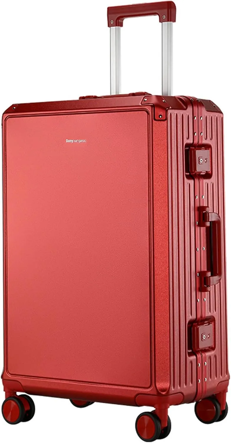 Carry on Luggage Ultra Lightweight Hard Shell Suitcase Cabin Size Wear Resistant Aluminum Frame 360  Universal Wheel TSA Password Lock,Red,26in