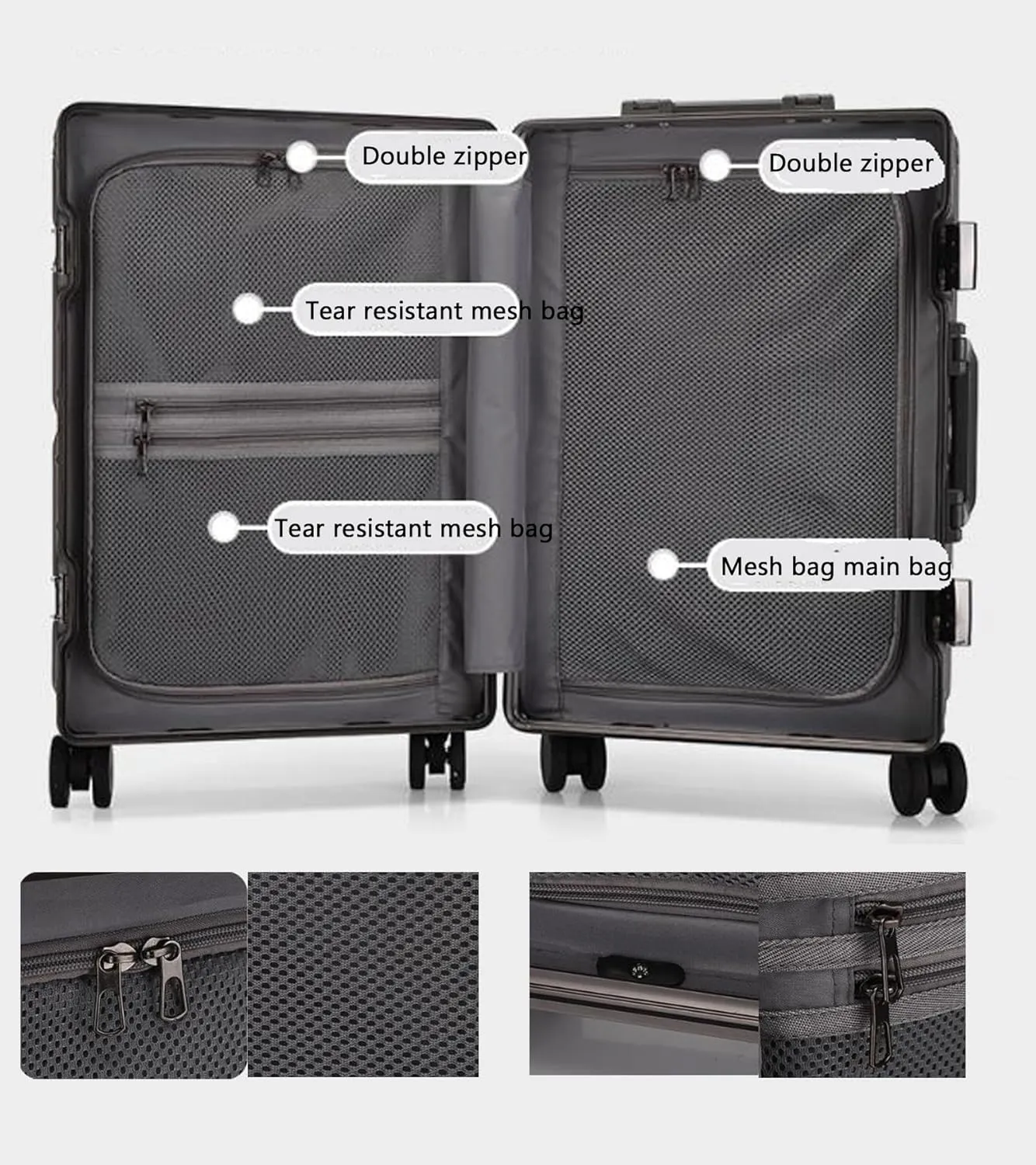 Carry on Luggage White Suitcase Hard Shell Travel Luggage Lightweight New PC Hard Shell Luggage,4,20in