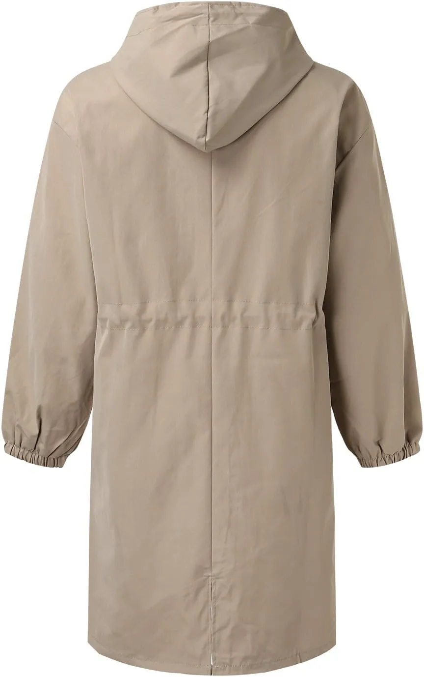 Casual Single Breasted Hooded Jacket, 2025 New Women's Winter Long Sleeve Lapel Button Up Long Coats