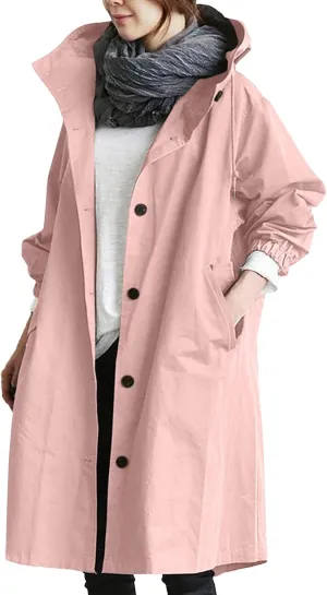 Casual Single Breasted Hooded Jacket, 2025 New Women's Winter Long Sleeve Lapel Button Up Long Coats