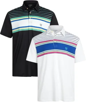 Chaps Men's Polo Shirt - 2 Pack Dry Fit Performance Short Sleeve Golf Polo Shirt for Men (S-2XL)