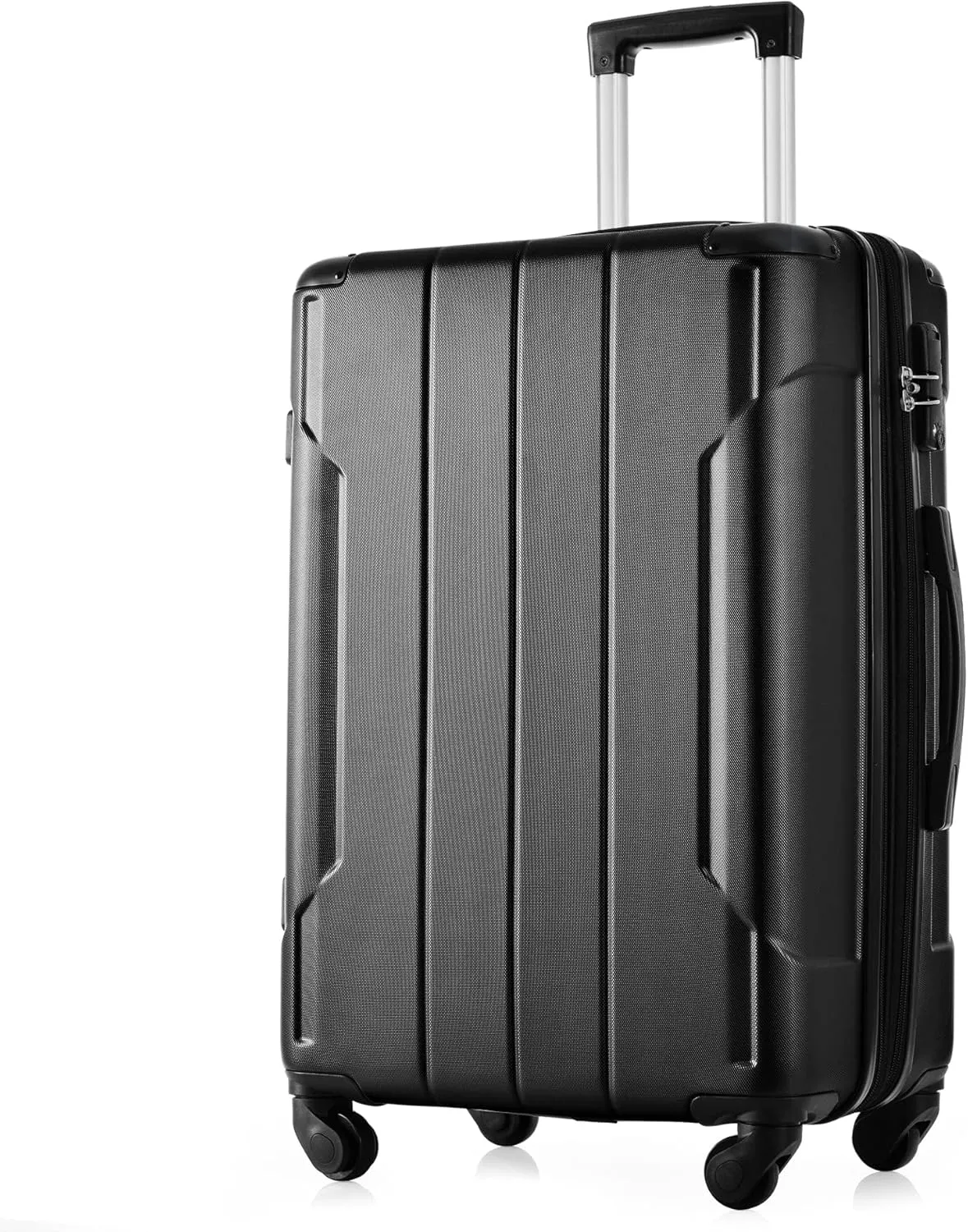 Checked Luggage Suitcases with Wheels Hard Shell Suitcase TSA Lock Lightweight Hard Shell Suitcase (black, 24-inch)